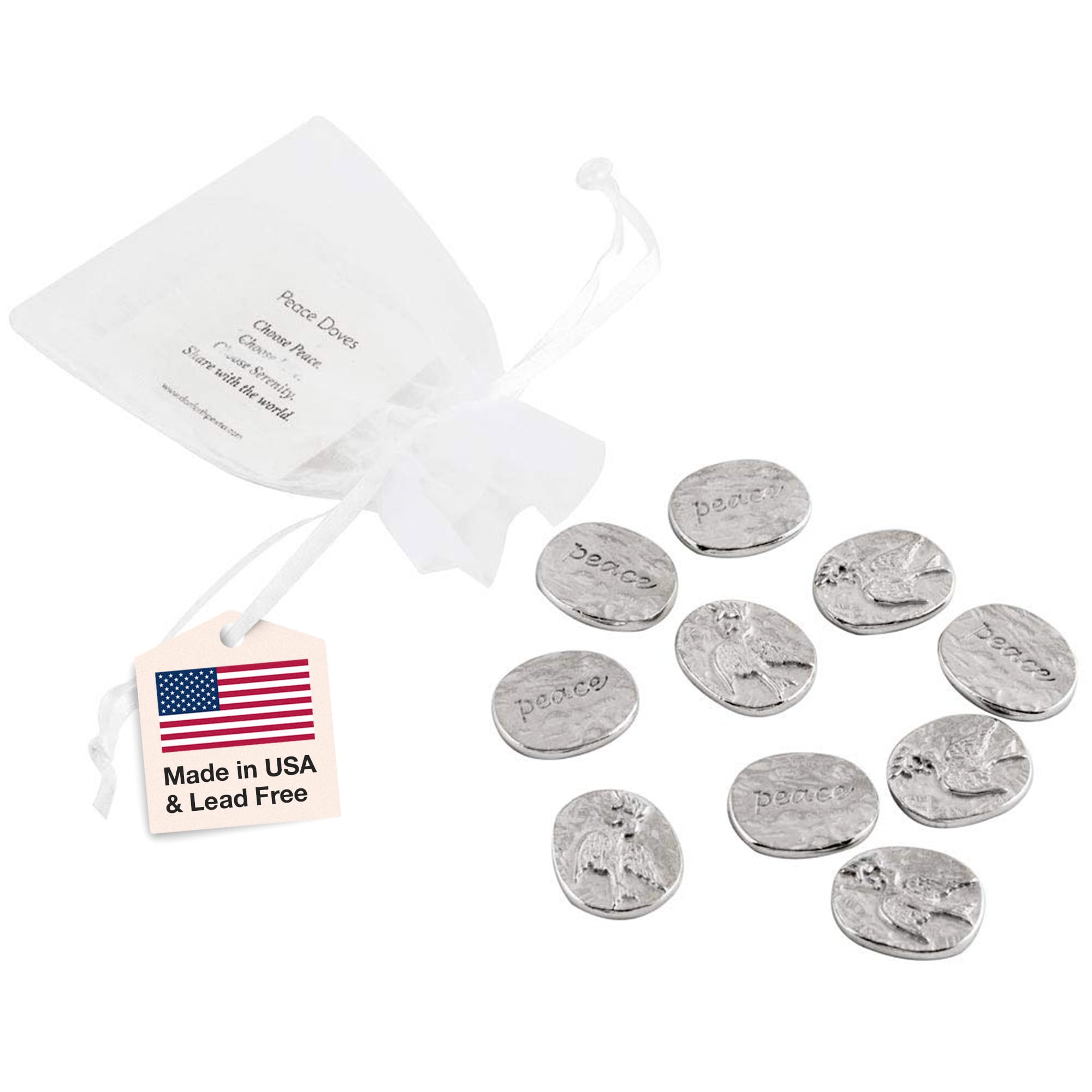 Amazon.com: DANFORTH Pewter Peace Dove Pocket Token Pack of 10